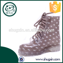 dot print rain boots flat shoes women 2015